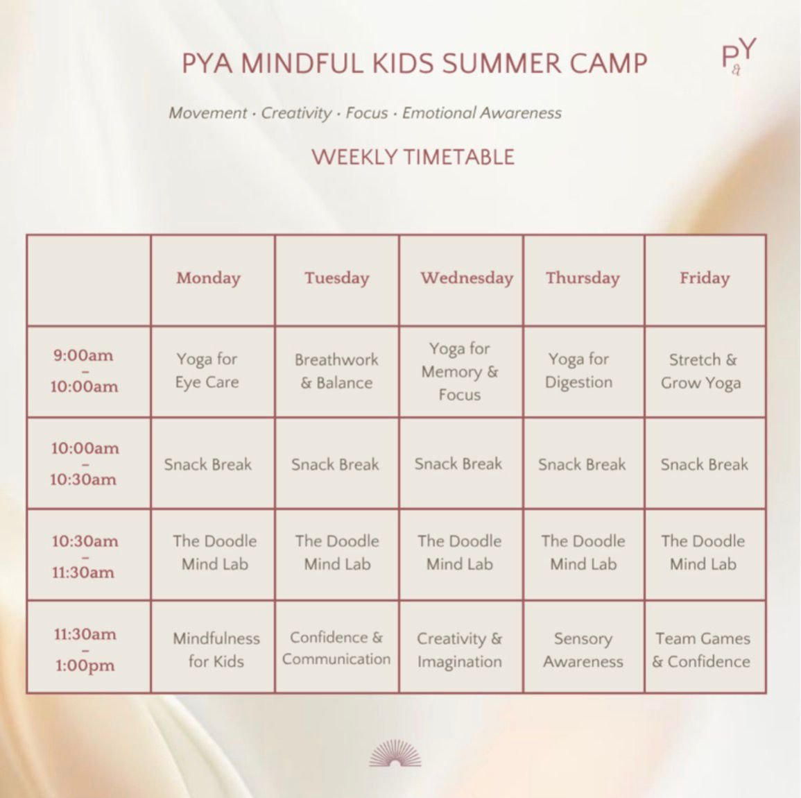 pya mindful kids summer camp