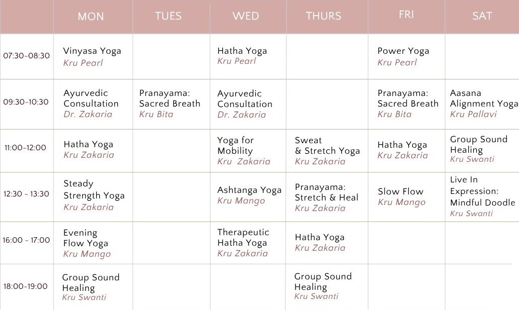 july schedule